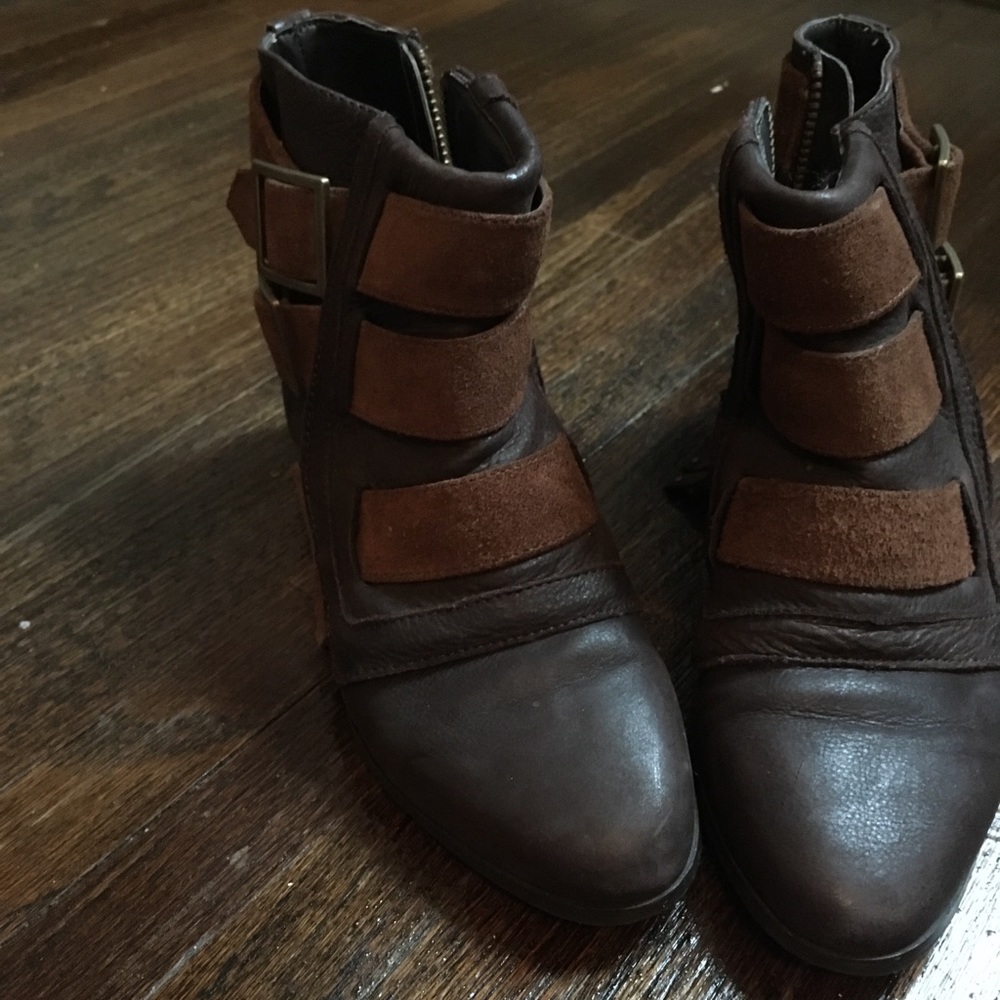 Zara collection ankle buckle boots
